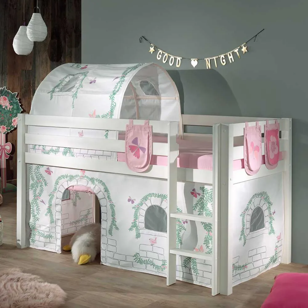 Wohnen Weiße Möbel|Kinderbetten*Mädchen Spielbett in Weiß - Stephanie