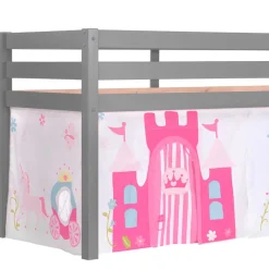 Kinder Wohnen Mädchenhochbett mit Vorhang Prinzessin und Schloss - Casa