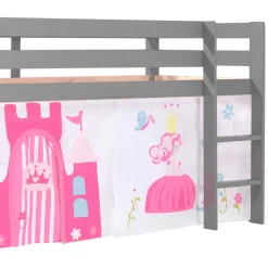 Kinder Wohnen Mädchenhochbett mit Vorhang Prinzessin und Schloss - Casa