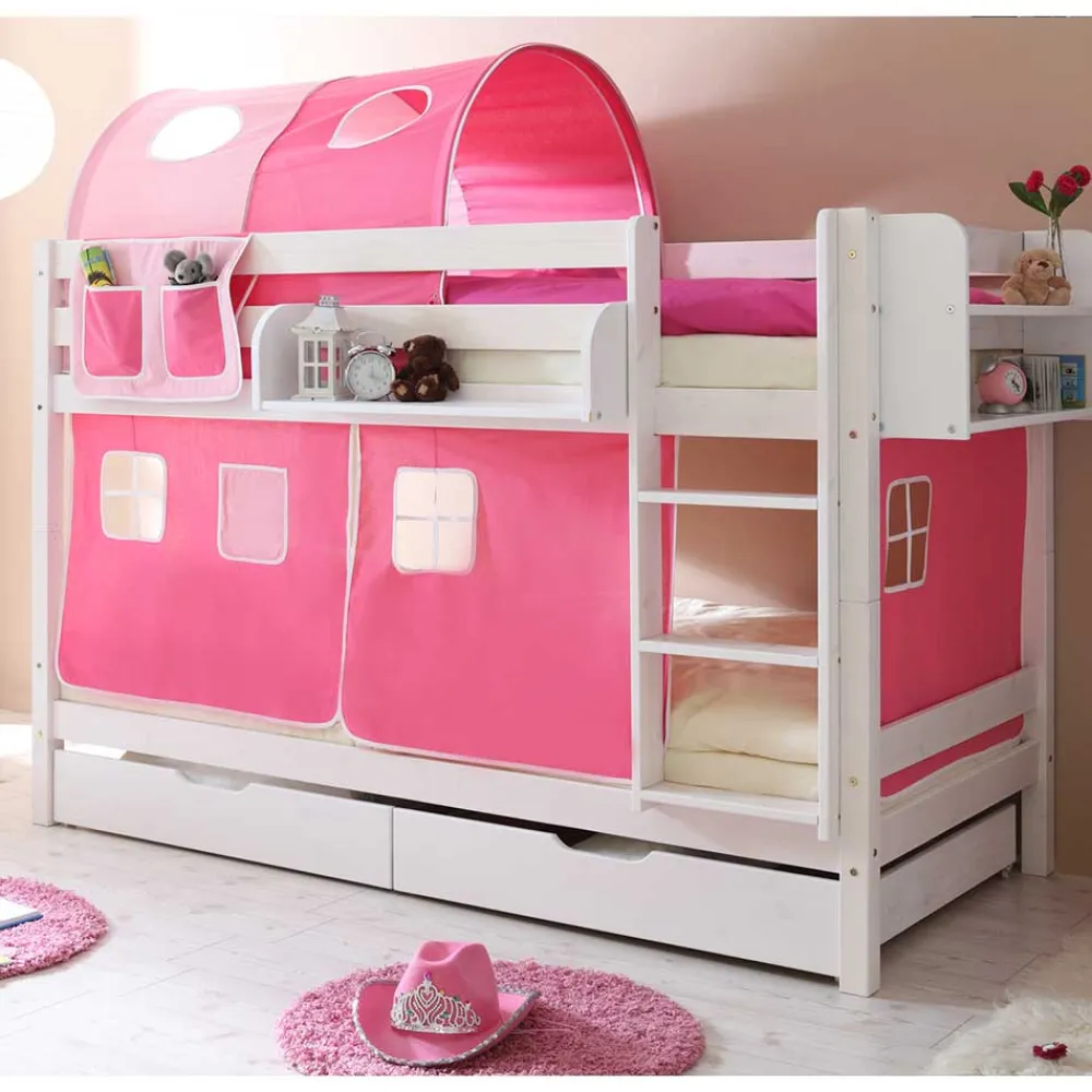 Wohnen Kinderbetten*Mädchenzimmer Etagenbett aus weißer Kiefer - Jionalla