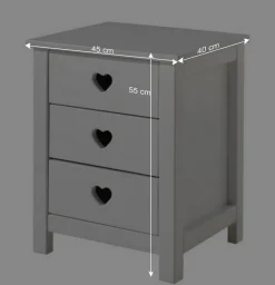 Wohnen Jugendzimmer Komplett|Kindermöbel*Mädchenzimmer Grandory mit Herzchen (vierteilig)