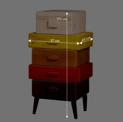 Wohnen Mehrfarbige Design Kommode aus Massivholz Grace Mango