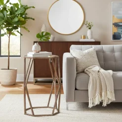 Wohnen Metall Beistelltisch Bullet mit Glasplatte