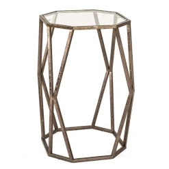 Wohnen Metall Beistelltisch Bullet mit Glasplatte