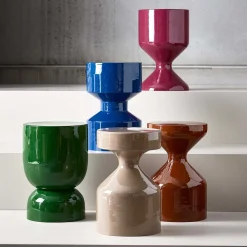 Wohnen Retro Möbel|Designermöbel*Metall Beistelltisch in Ocker glänzend - Svilia