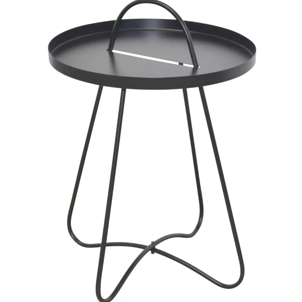 Wohnen Telefontische*Metall Beistelltisch lackiert in Schwarz - Vascau