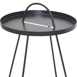 Wohnen Telefontische*Metall Beistelltisch lackiert in Schwarz - Vascau