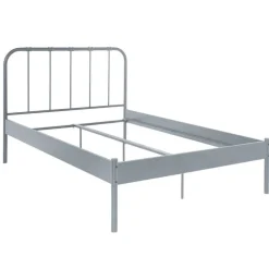 Wohnen Loft Möbel|Industrial Möbel*Metall Bett in Grau - Uvienna