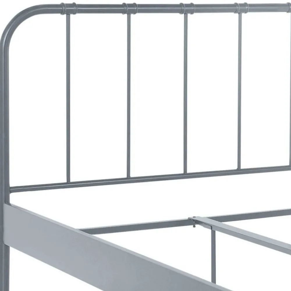 Wohnen Loft Möbel|Industrial Möbel*Metall Bett in Grau - Uvienna