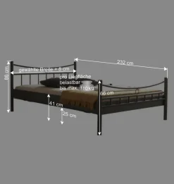 Wohnen Betten|Betten*Metall Bett Rosanna in Dunkelgrau
