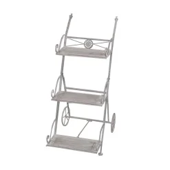 Wohnen Wohnzimmer-Regale|Küchenregale*Metall Blumenständer Landhaus Jillma in Grau