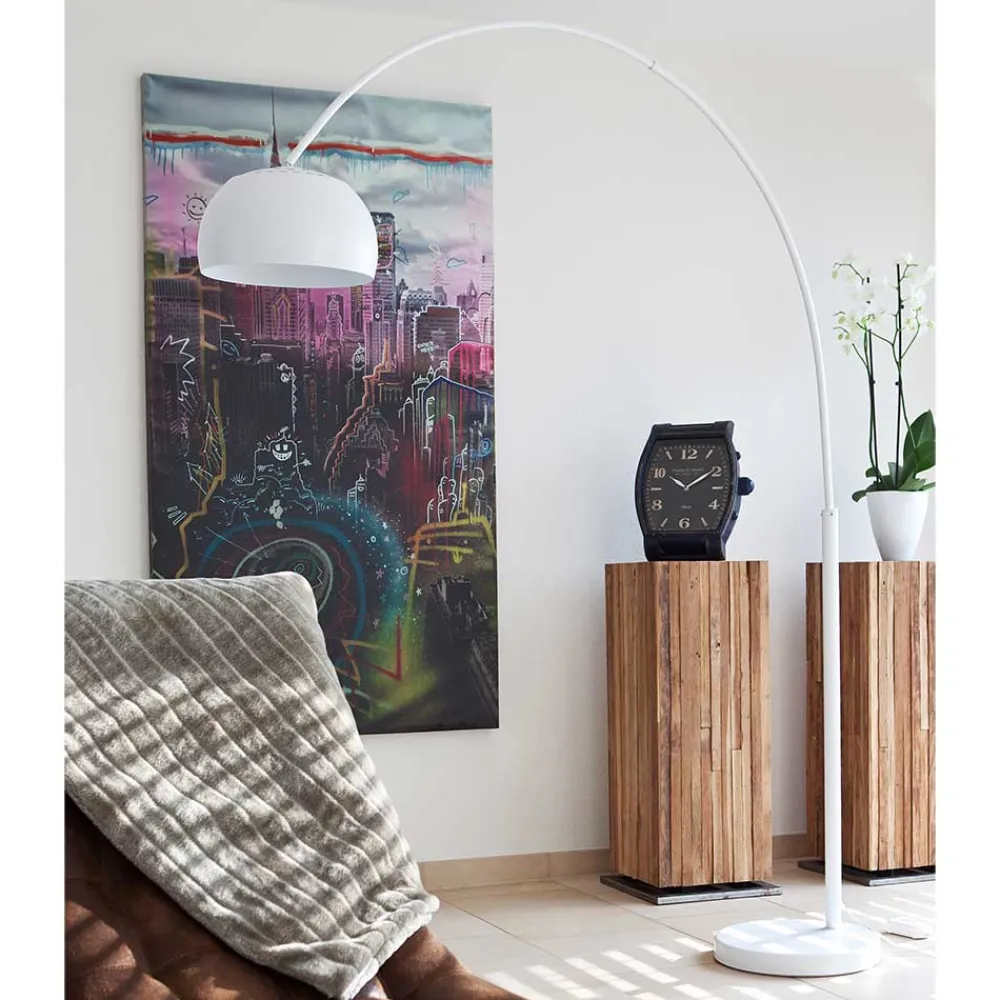 Wohnen Metall Bogen Stehleuchte in Weiß - Zitizen