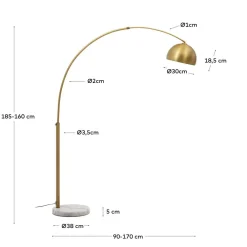 Wohnen Metall Bogenlampe in Messing - Suomi