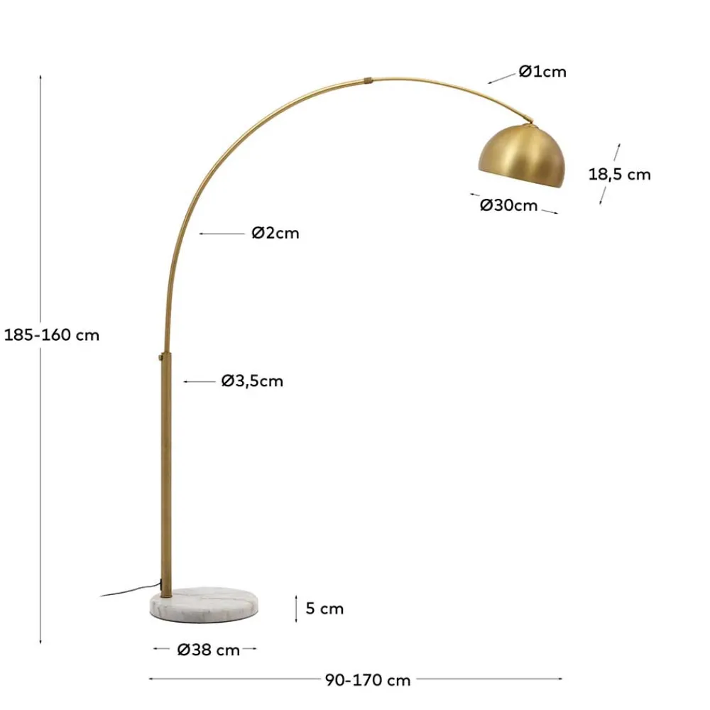Wohnen Metall Bogenlampe in Messing - Suomi