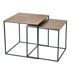 Wohnen Metall Couchtisch Duo in Bronze - Havanna (zweiteilig)