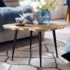 Wohnen Metall Couchtisch mit Alu Platte im Baumscheiben Design - Lavetras