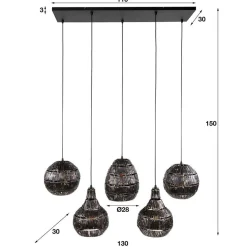 Wohnen Metall Hängelampe mit fünf Schirmen - Herri