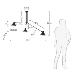 Wohnen Lampen & Leuchten*Metall Hängeleuchte in Schwarz - 3-flammig - Gravitoa