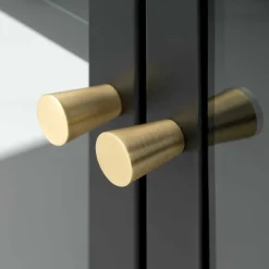 Wohnen Tv & Hifi-Möbel|Tv & Hifi-Möbel*Metall Lowboard Vitrine in Schwarz - Feliz