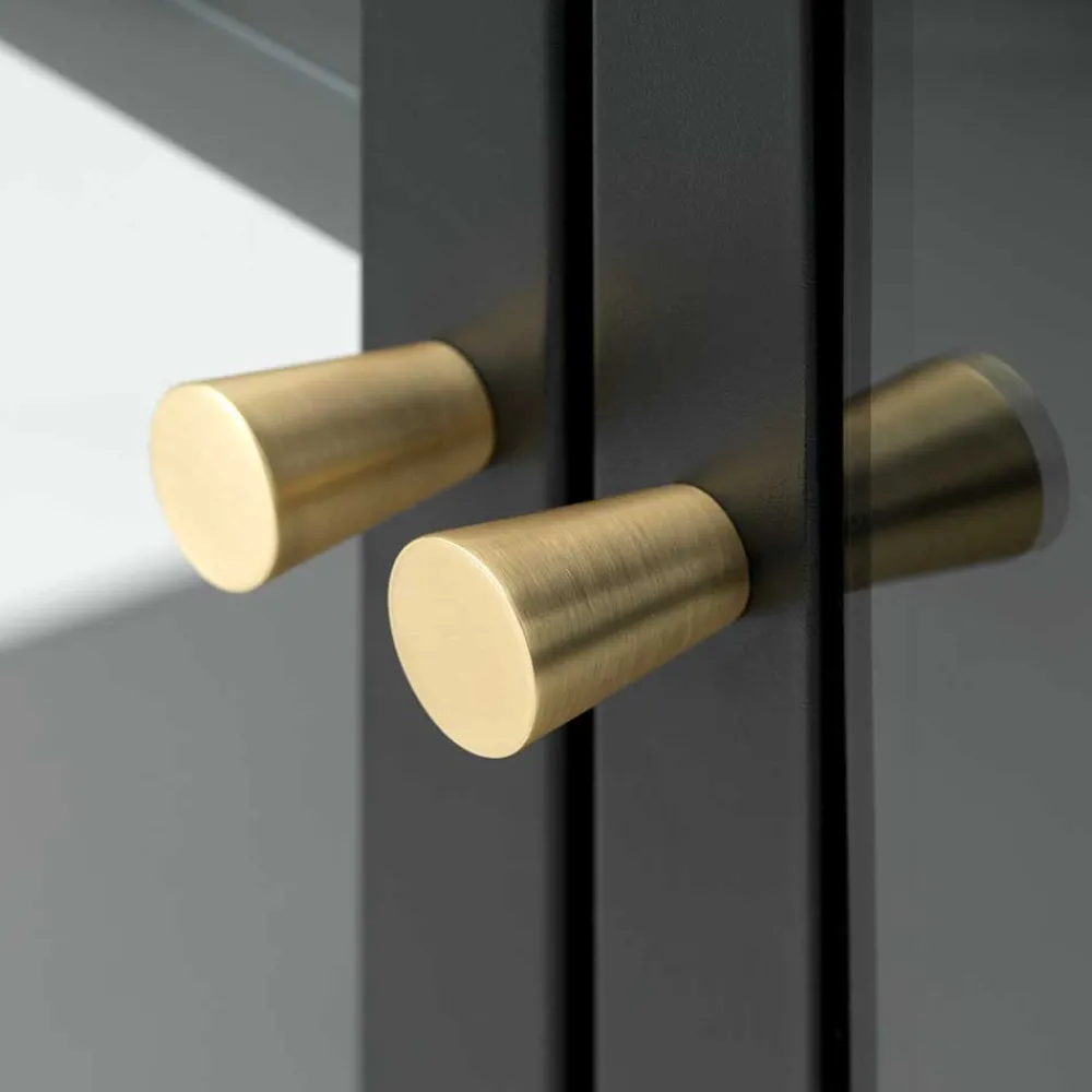 Wohnen Tv & Hifi-Möbel|Tv & Hifi-Möbel*Metall Lowboard Vitrine in Schwarz - Feliz