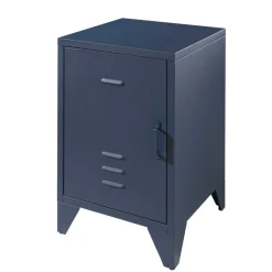 Wohnen Metall Nachtschrank in Blau - 1-türig - Nostalgic