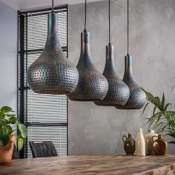 Wohnen Metall Pendelleuchte in Dunkelbraun - Marmore