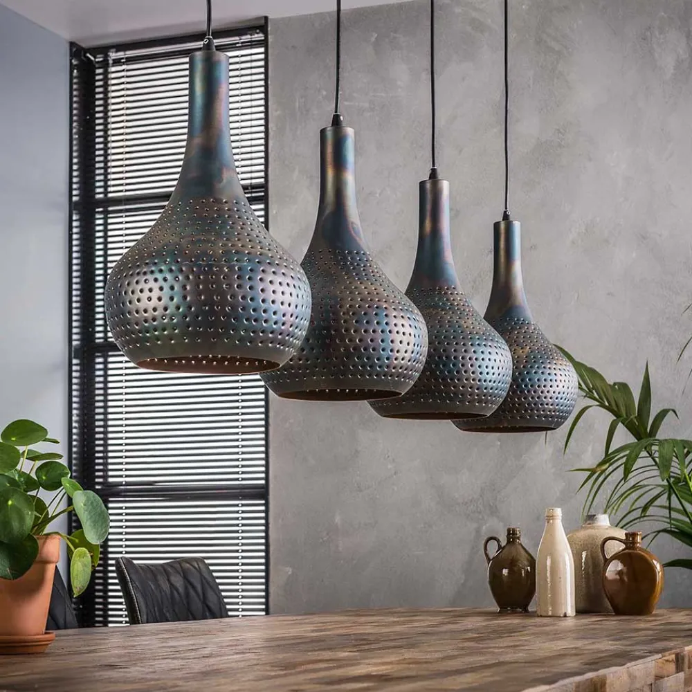 Wohnen Metall Pendelleuchte in Dunkelbraun - Marmore