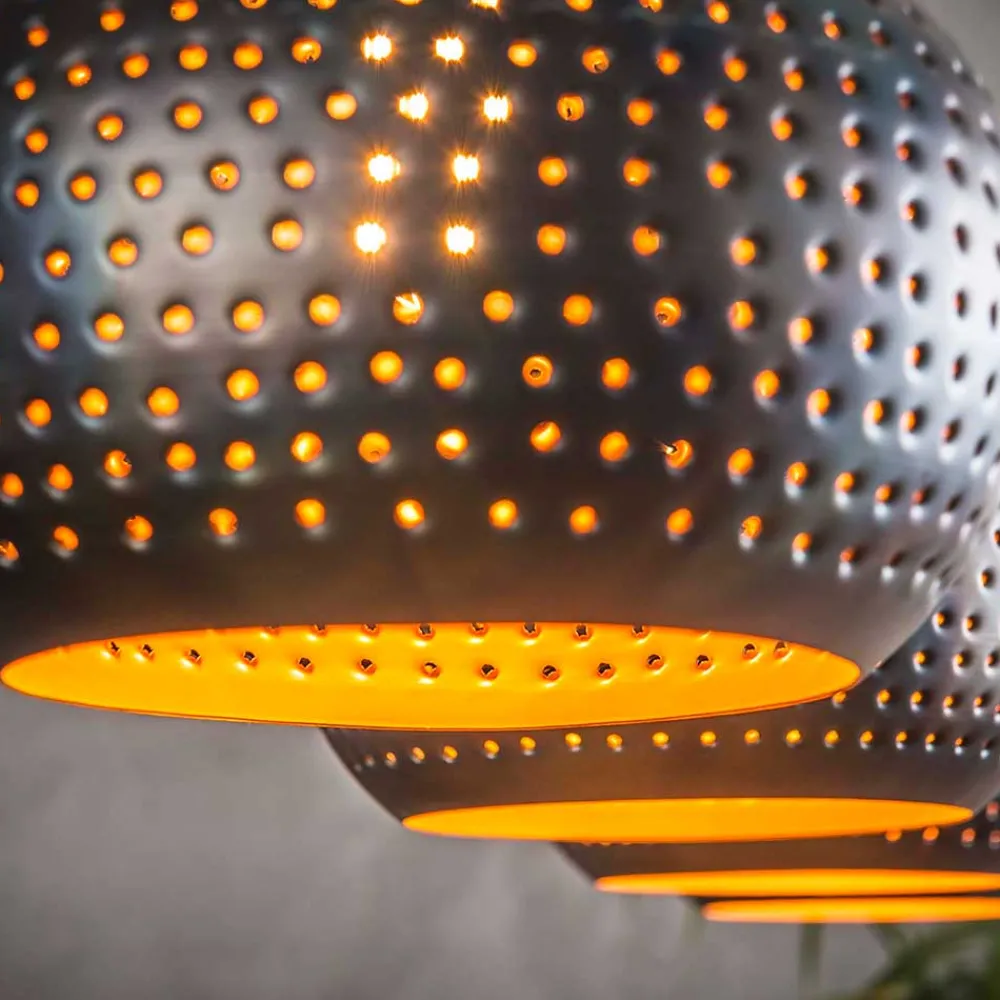 Wohnen Metall Pendelleuchte in Dunkelbraun - Marmore