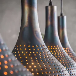 Wohnen Metall Pendelleuchte in Dunkelbraun - Marmore