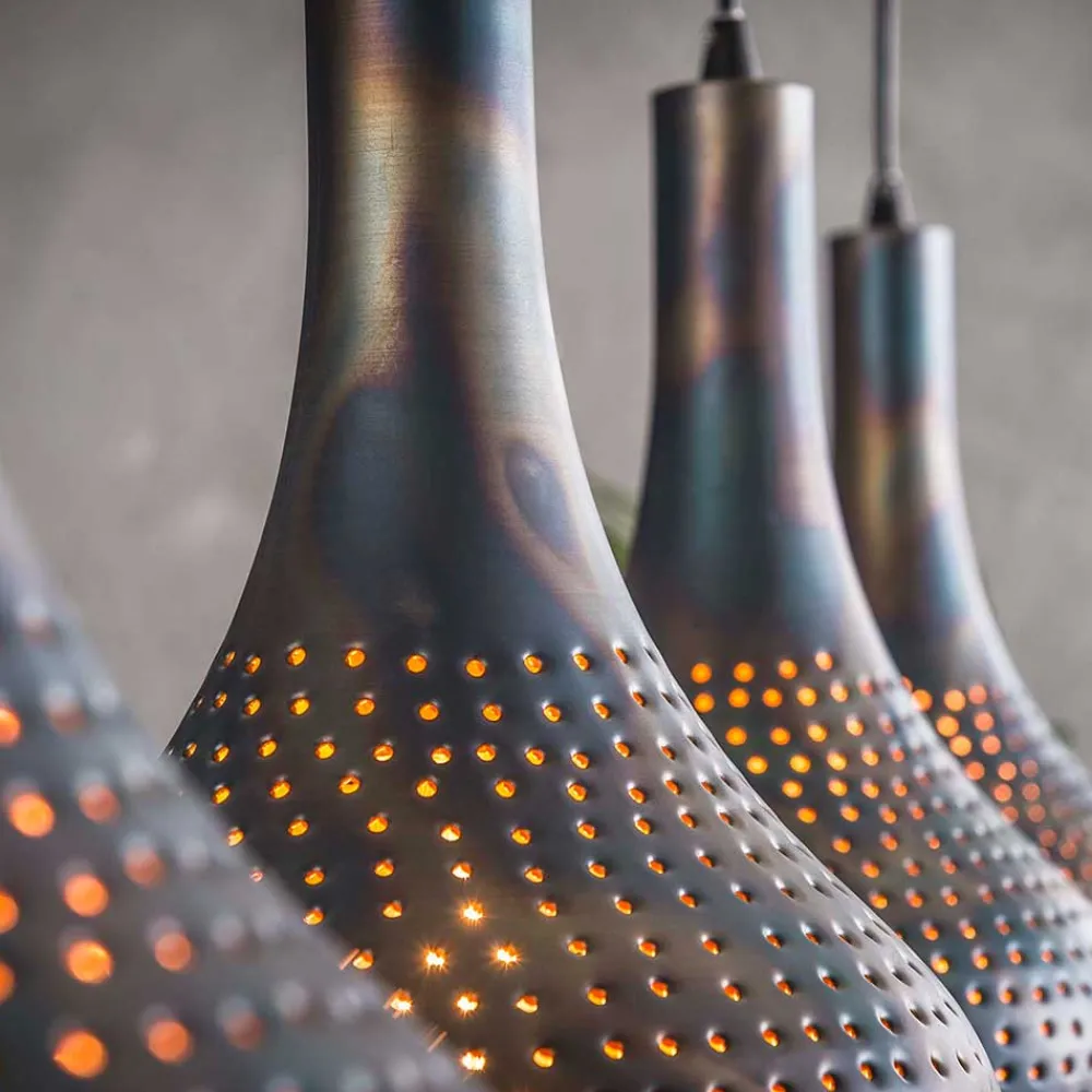 Wohnen Metall Pendelleuchte in Dunkelbraun - Marmore