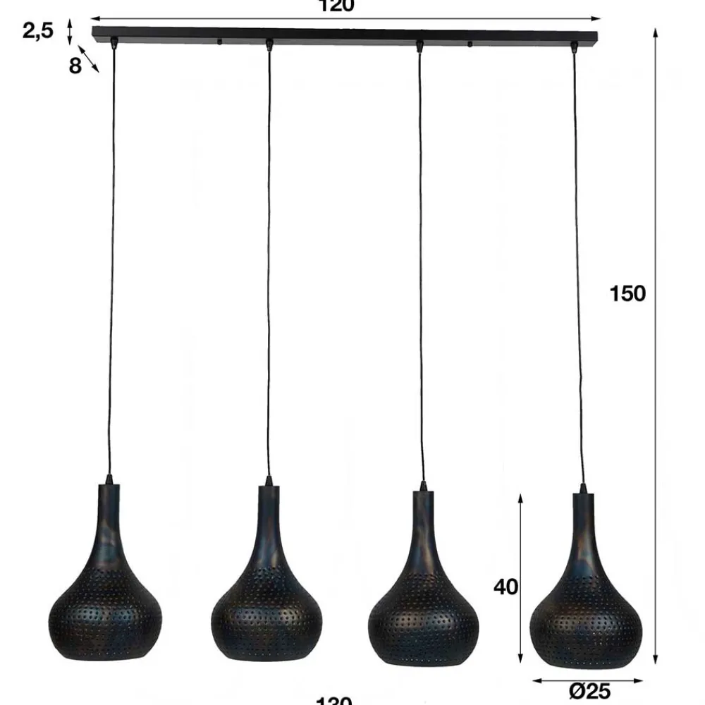 Wohnen Metall Pendelleuchte in Dunkelbraun - Marmore