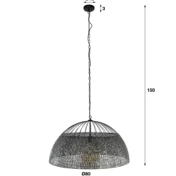 Wohnen Braune Möbel|Loft Möbel*Metall Pendelleuchte mit halbrundem Schirm - Lash