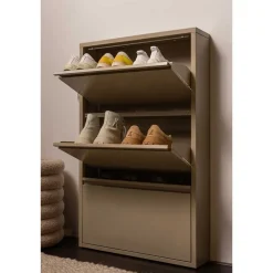 Wohnen Metall Schuhschrank in Beige - Izzymo