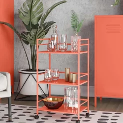 Wohnen Metall Servierwagen in Orange - Troketta