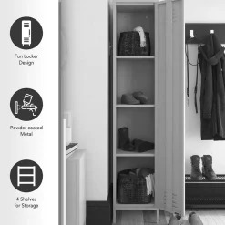 Wohnen Metall Spindschrank in Dunkelgrau - Vespania