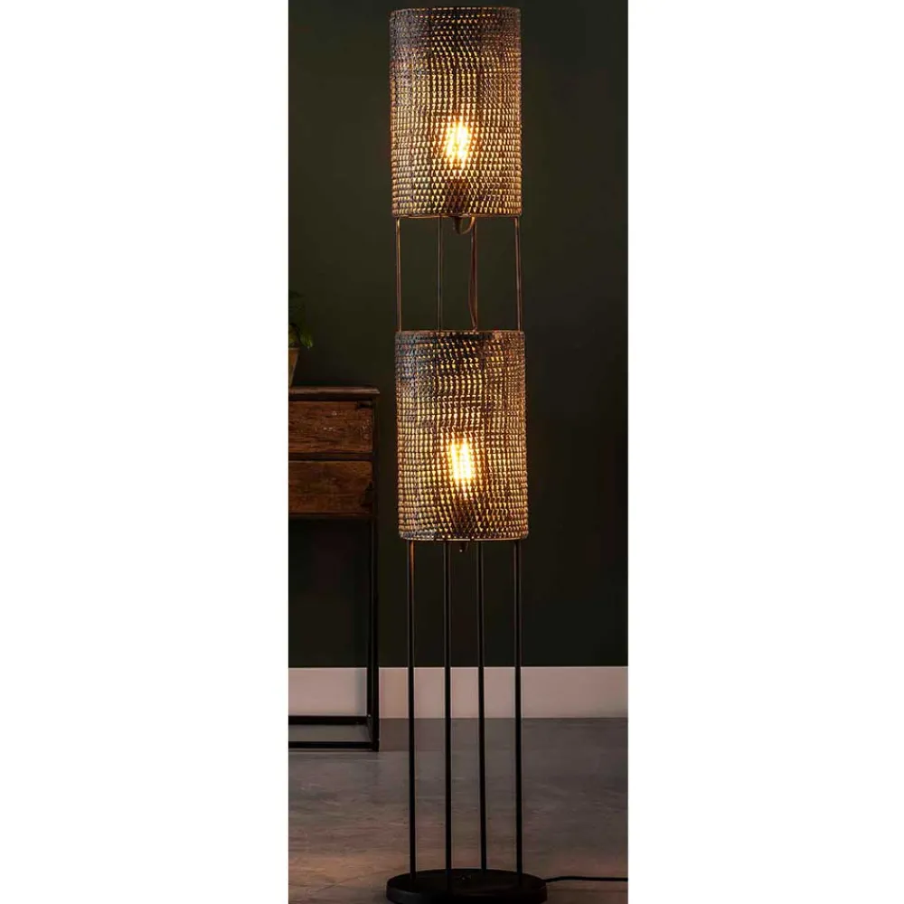 Wohnen Lampen & Leuchten*Metall Stehleuchte in Schwarzbraun - Matyas