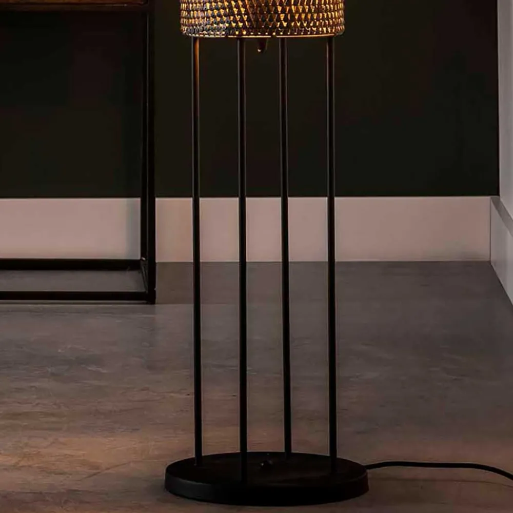 Wohnen Lampen & Leuchten*Metall Stehleuchte in Schwarzbraun - Matyas