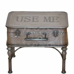 Wohnen Metall Truhentisch im Koffer Design mit Print Magic Industry Style