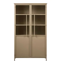 Wohnen Metall Vitrinenschrank in Khaki - Gabadoza