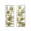 Wohnen Wandbilder*Metall Wandbilder mit Dschungel Blatt Motiv Droad je 35x91x4 cm (2er Set)