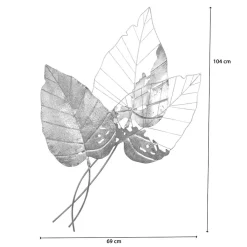 Wohnen Wandbilder*Metall Wanddekoration Blätter - Reformas