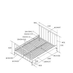 Wohnen Betten|Betten*Metallbett mit Gitter-Kopf- und Fußteil - Auricos