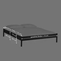 Wohnen Schwarze Möbel|Betten*Metallbett ohne Kopfteil Italianas in Schwarz