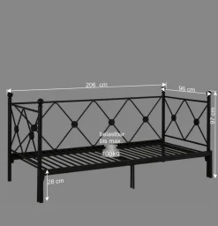 Wohnen Vintage Möbel*Metallbett zum Ausziehen im Vintage Look - Vrony