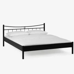 Wohnen Jugendbetten*Metall-Doppelbett Looks in Schwarz (dreiteilig)