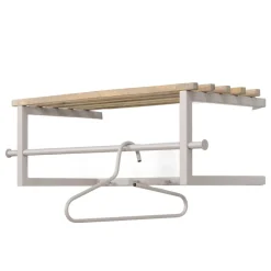 Wohnen Metallgarderobe in Taupe mit Hutablage - Yames