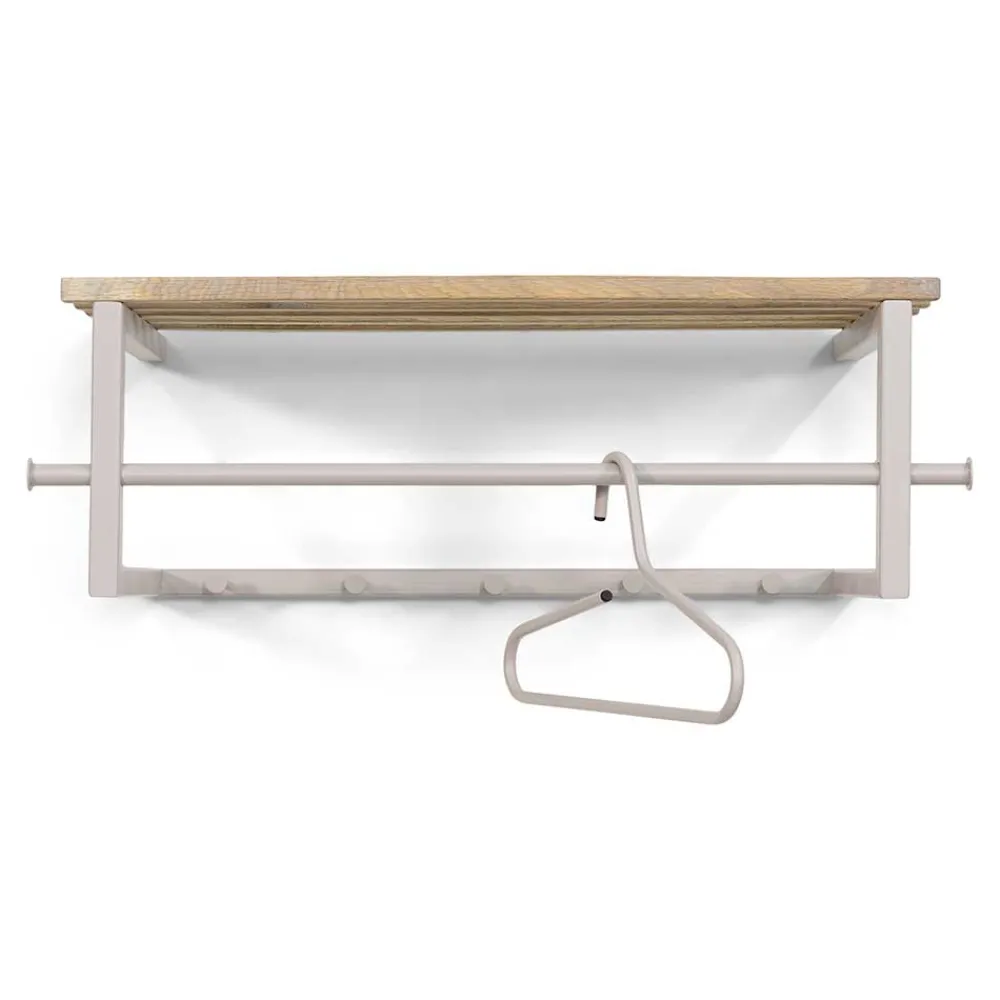 Wohnen Metallgarderobe in Taupe mit Hutablage - Yames