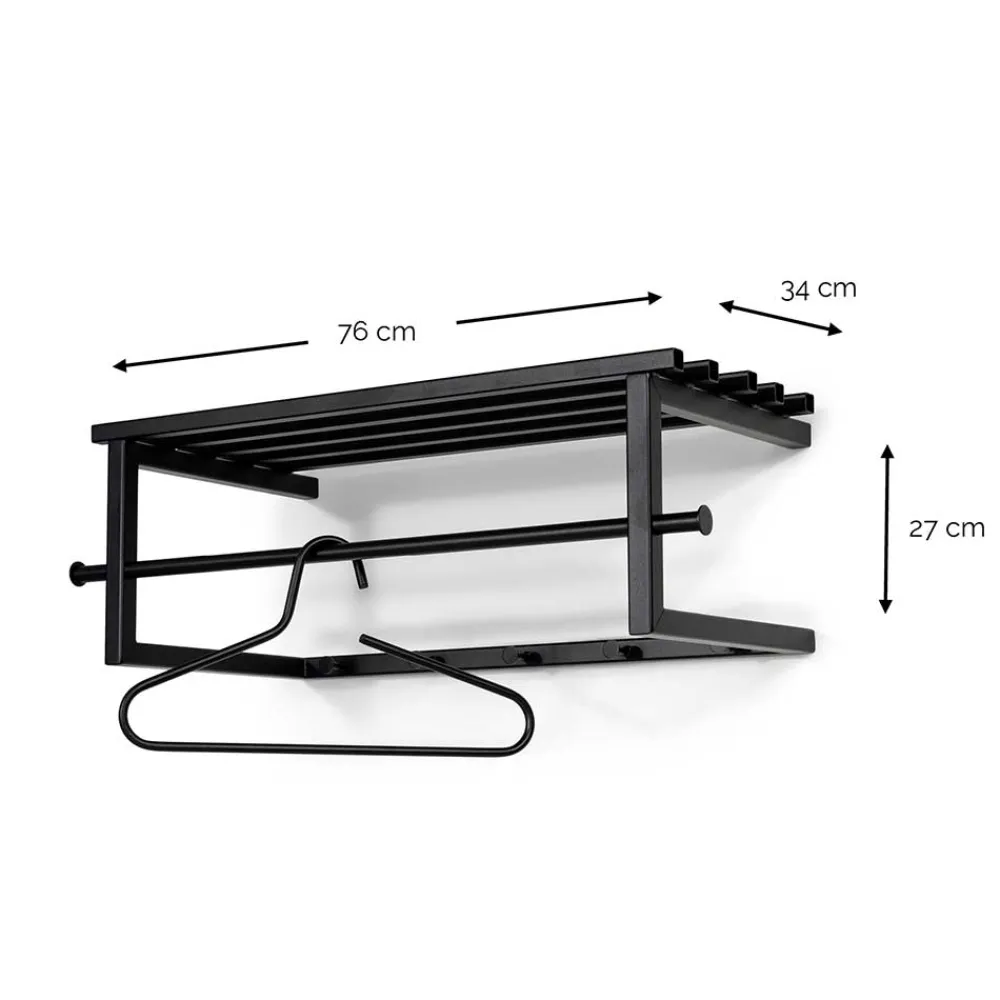 Wohnen Metallgarderobe in Taupe mit Hutablage - Yames