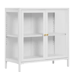 Wohnen Metall-Vitrinen-Kommode in Weiß - Lititia