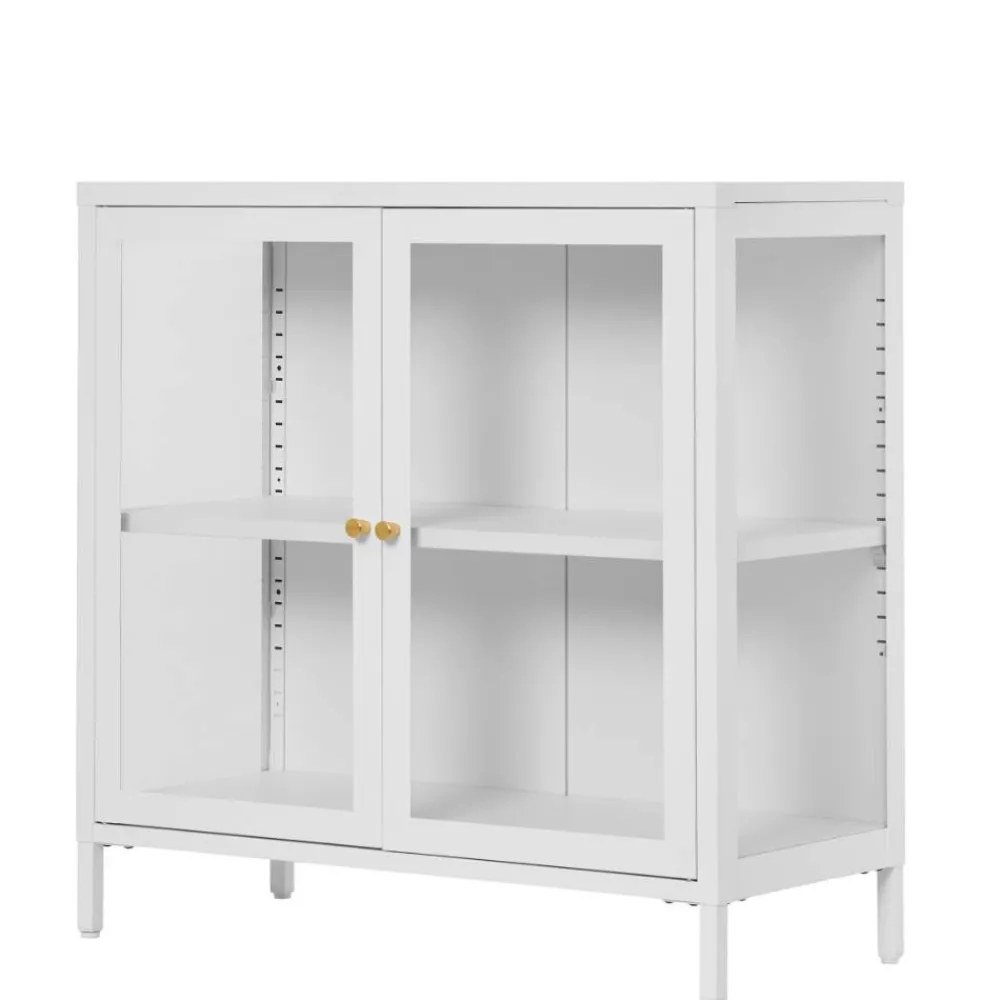 Wohnen Metall-Vitrinen-Kommode in Weiß - Lititia